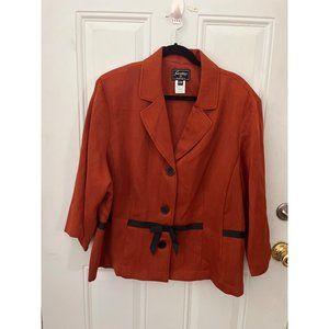 Sweet Suit Woman burnt orange button jacket size 24W